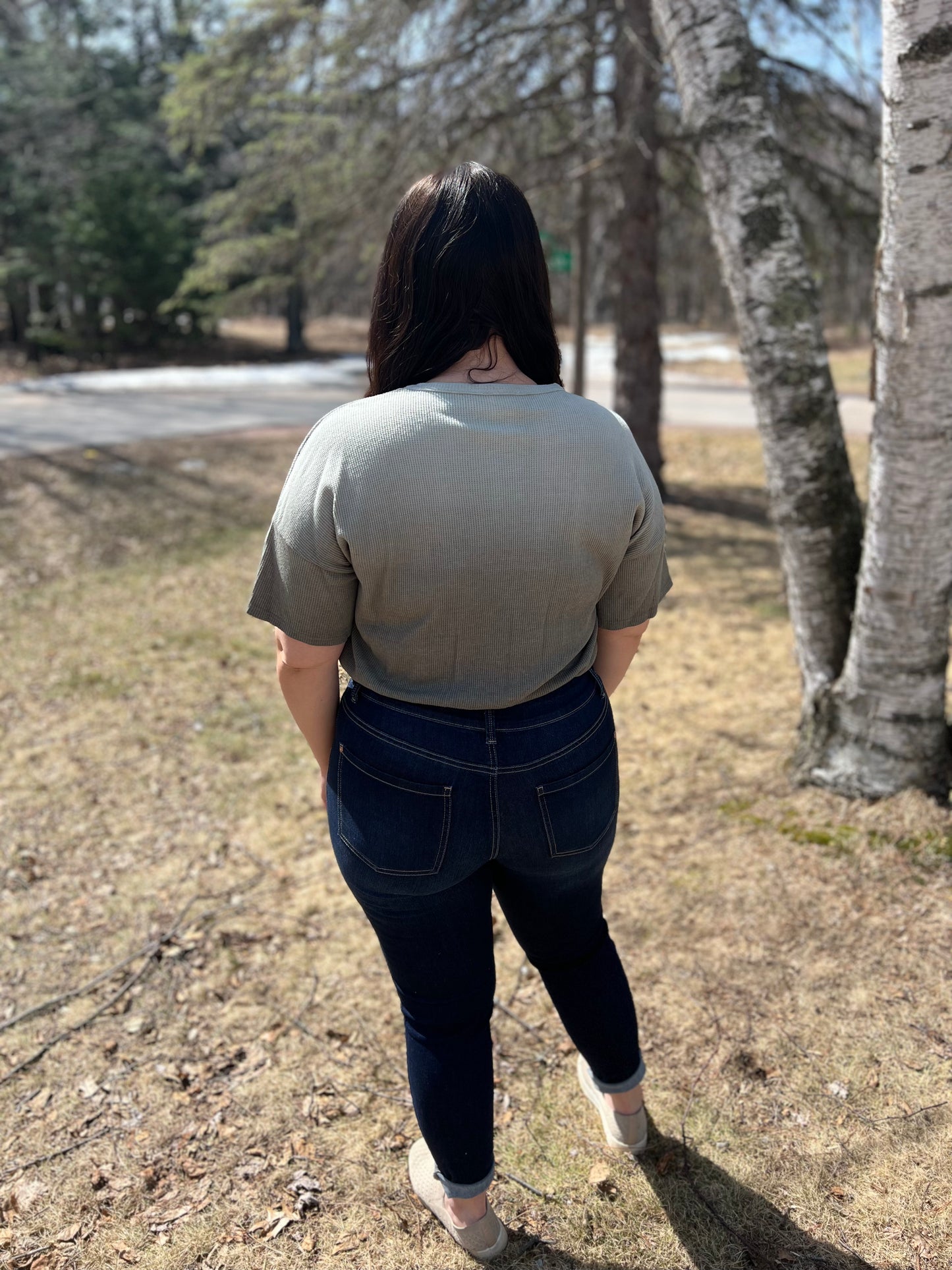 Short Sleeve Ombré Bubble Crop Top
