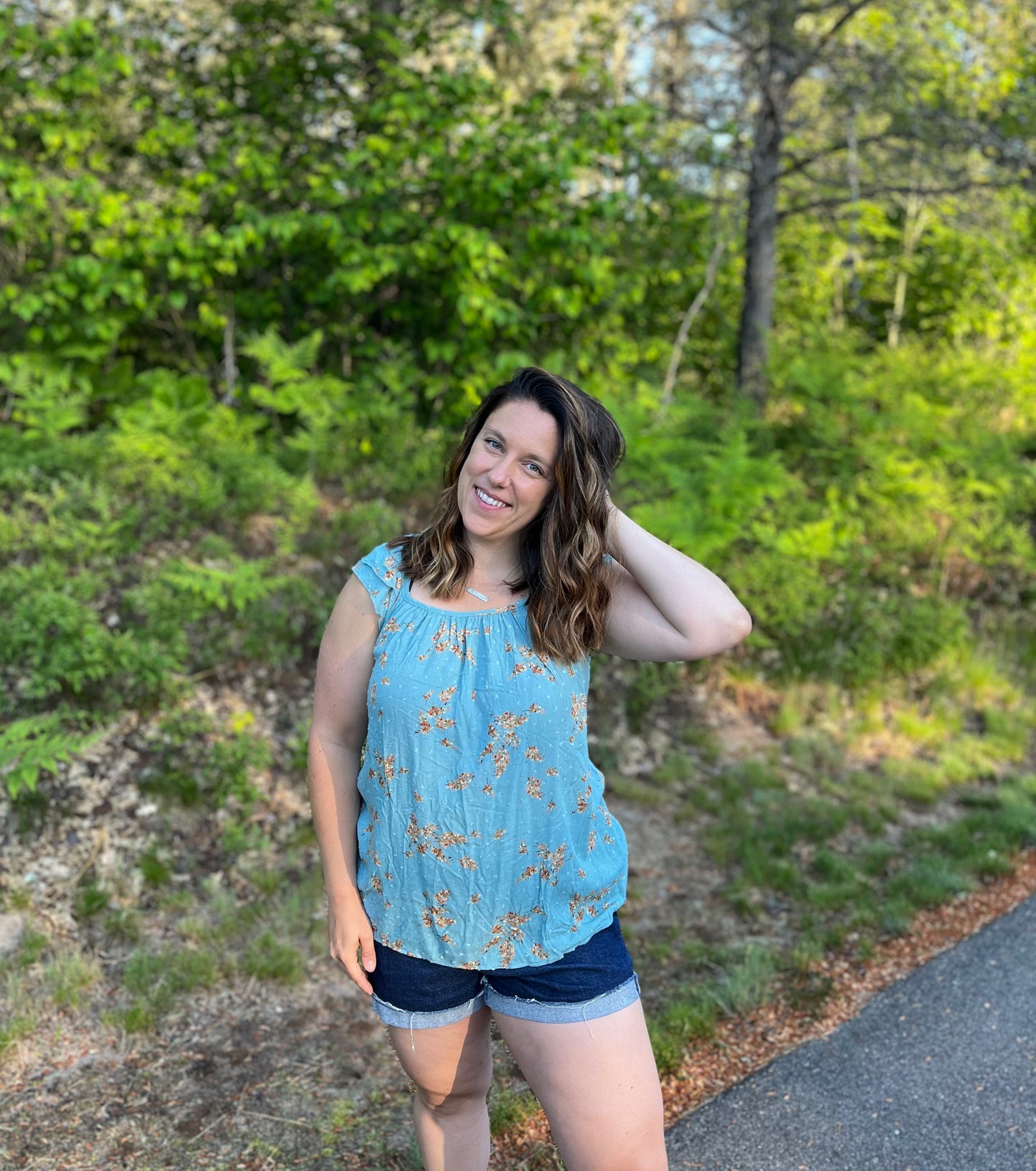 Light Blue Floral Top