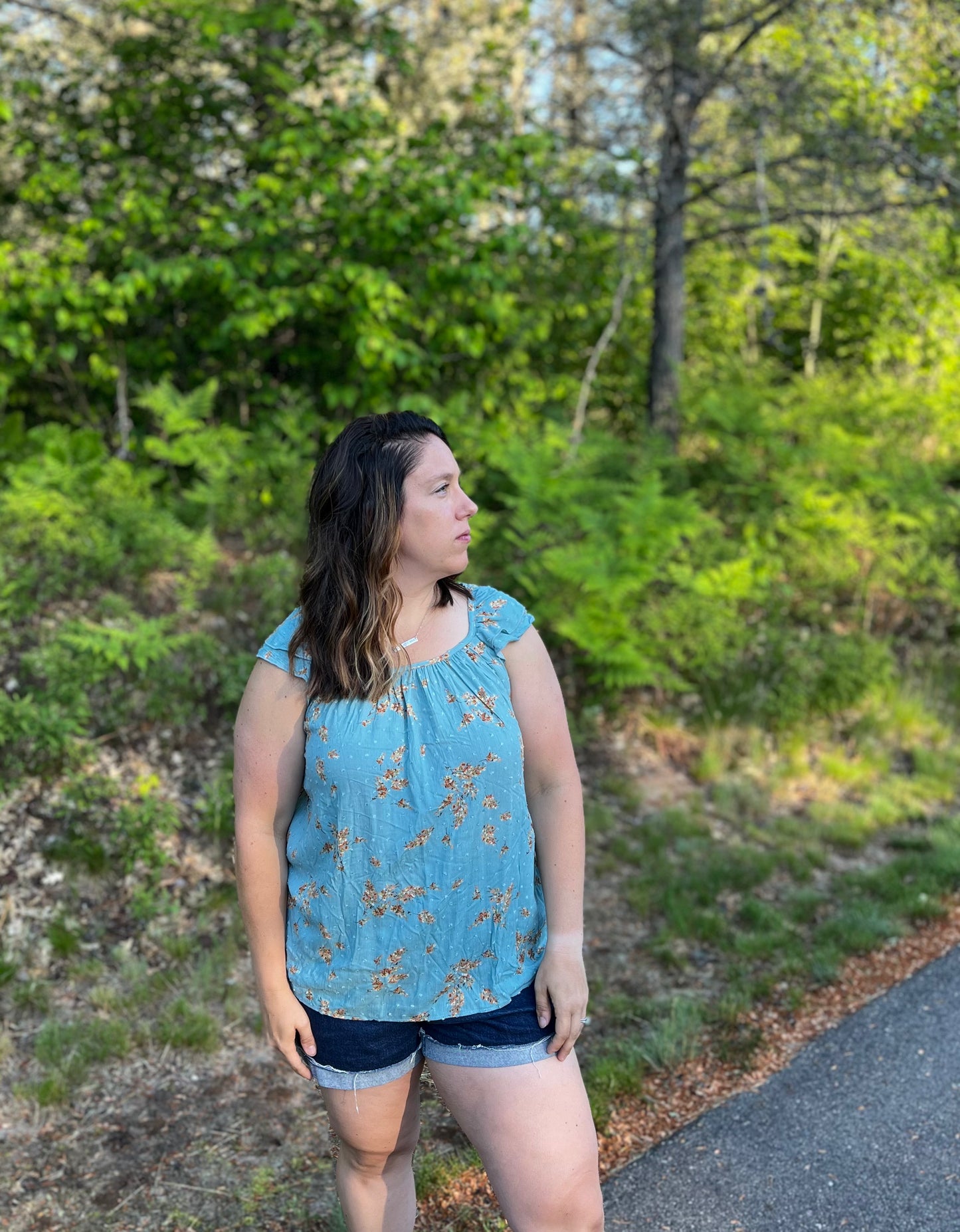 Light Blue Floral Top