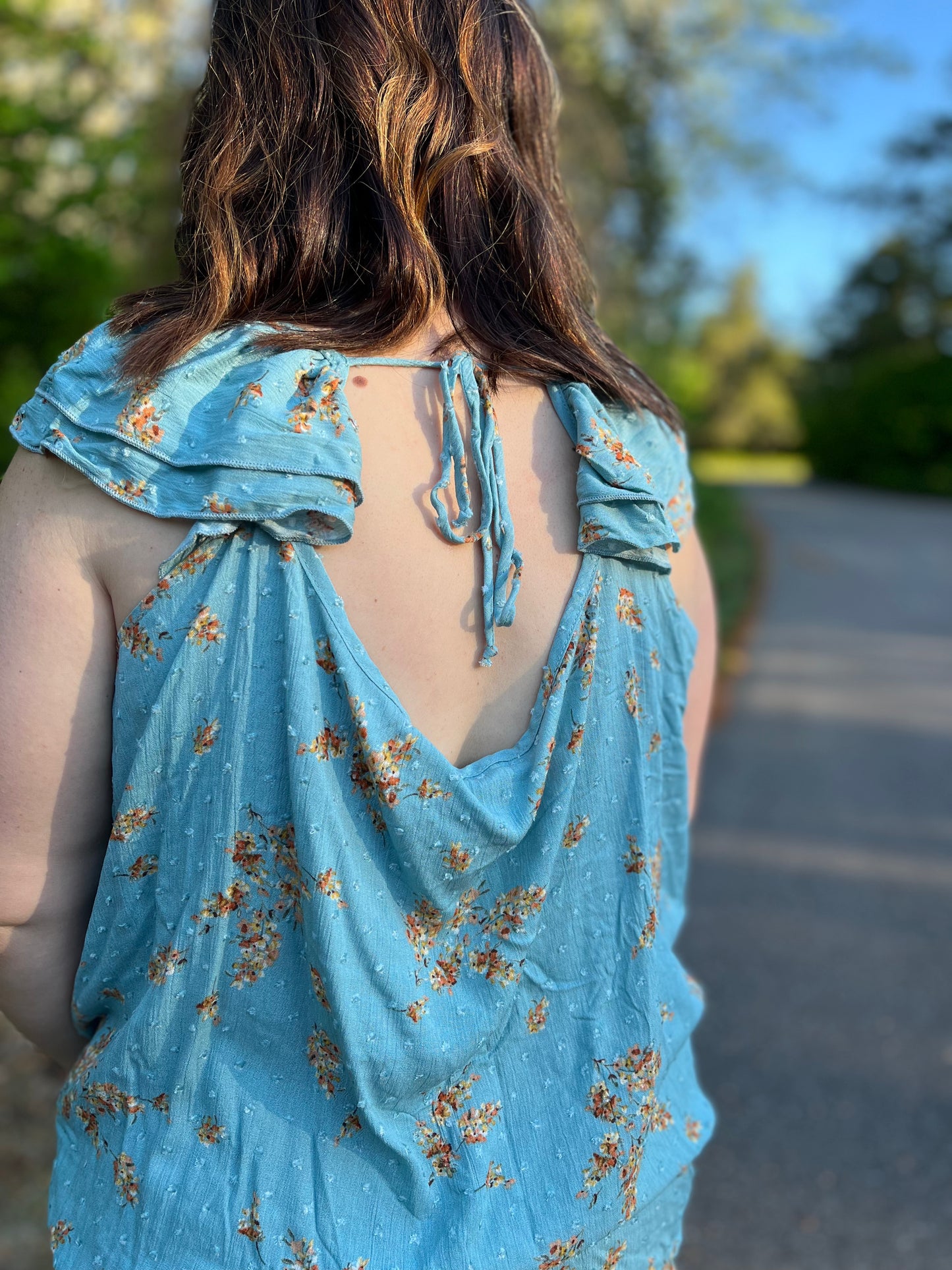 Light Blue Floral Top