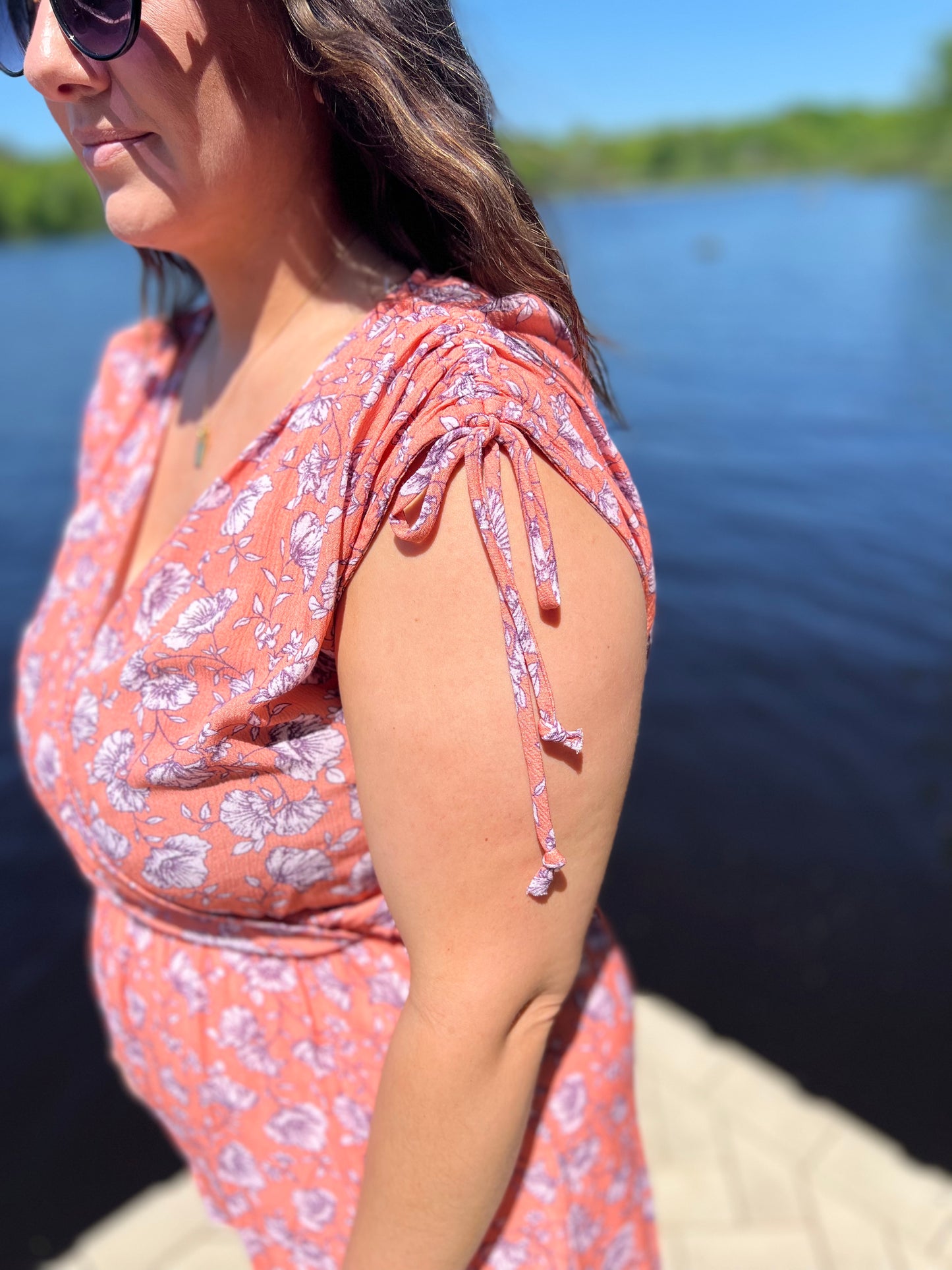 Floral Print Pink and Purple Romper