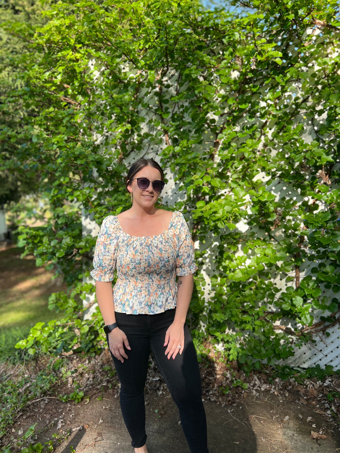 Floral Ruffled Top