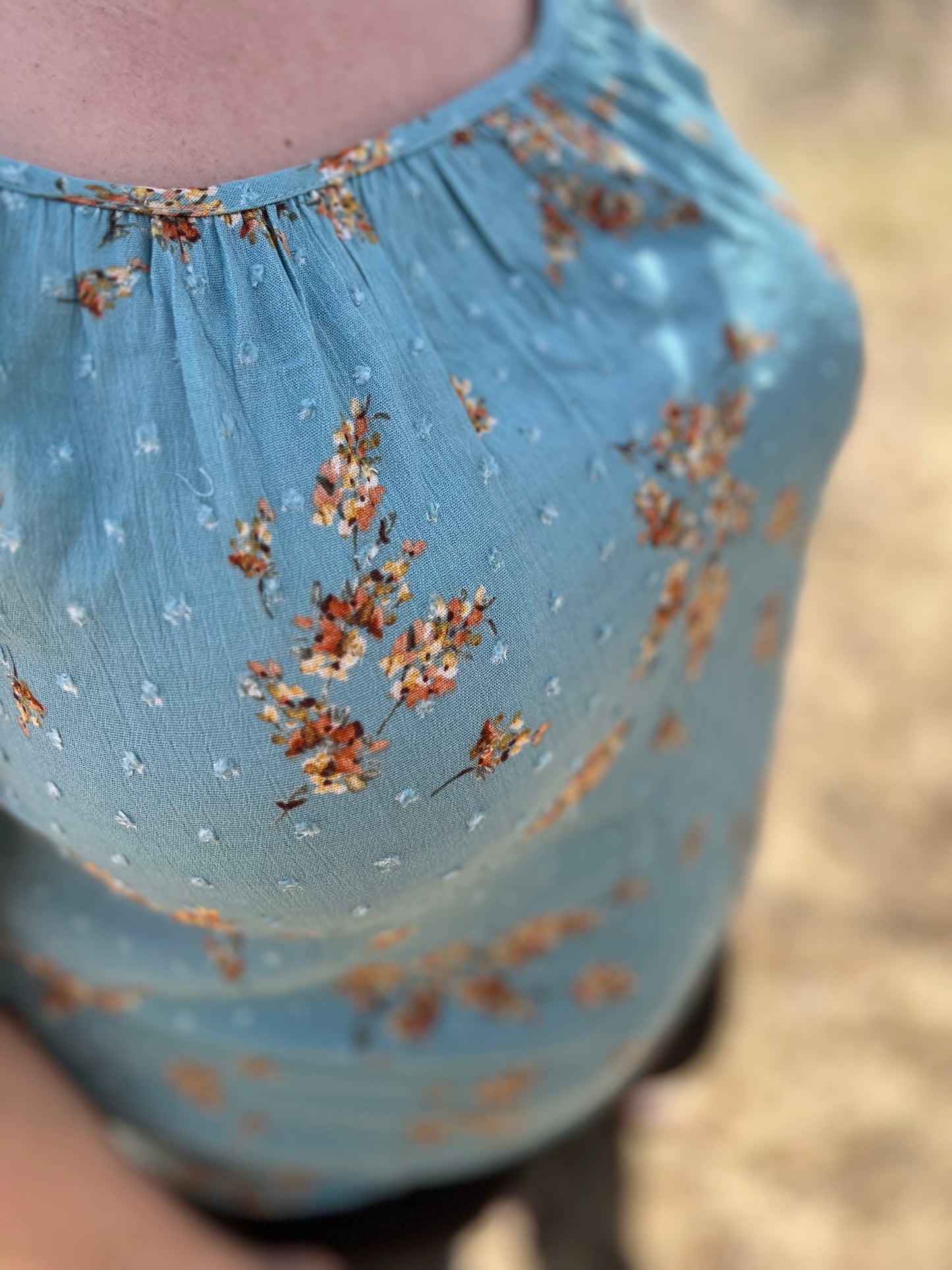 Light Blue Floral Top