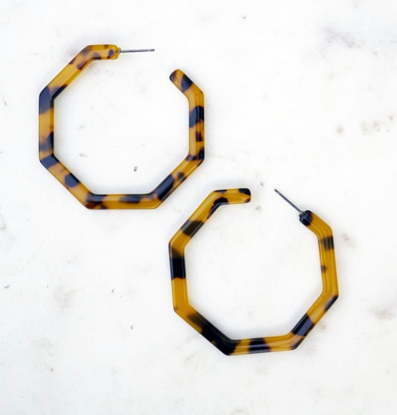 Hexagon Hoop Earrings