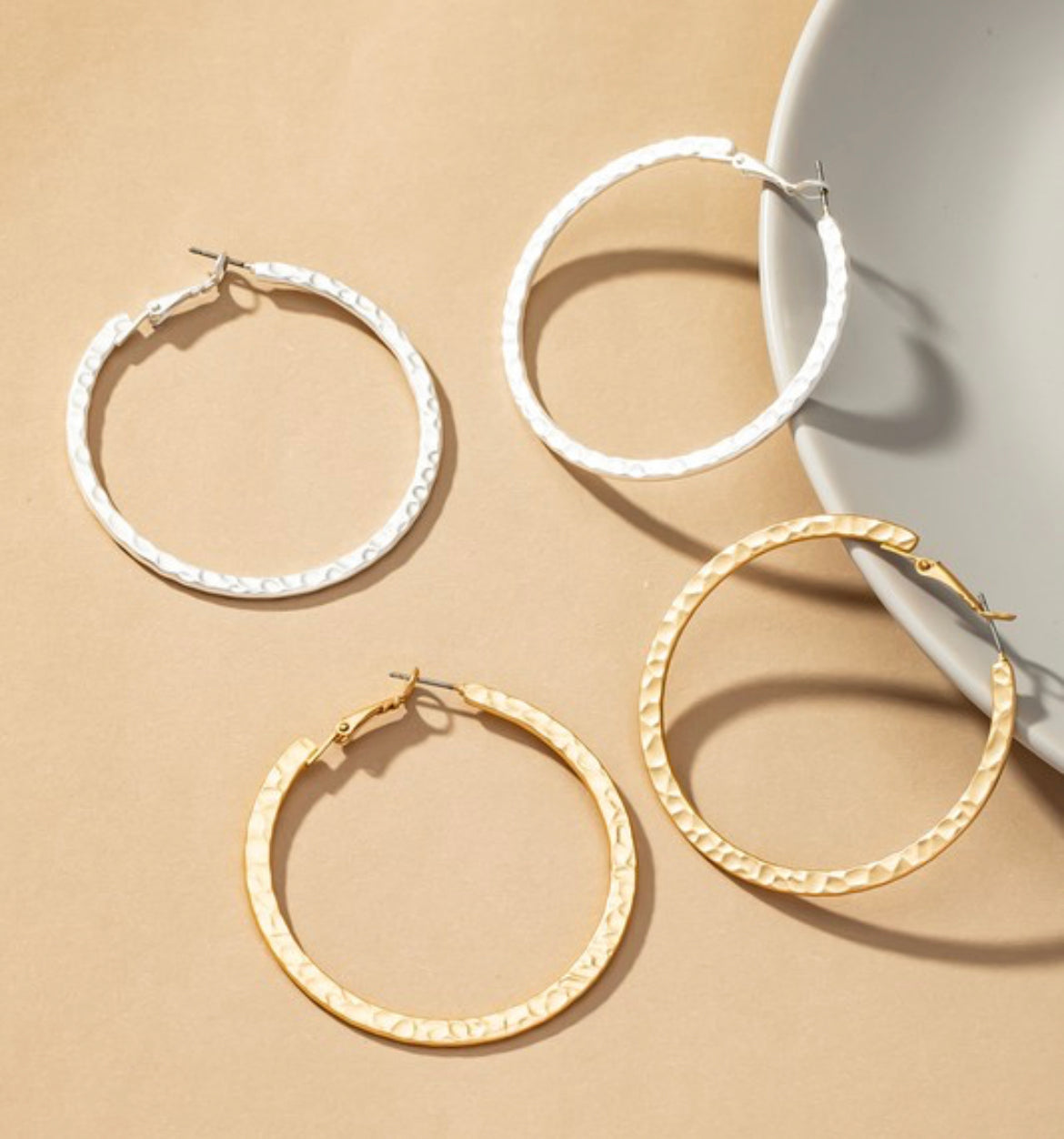 Hammered Hoop Earrings