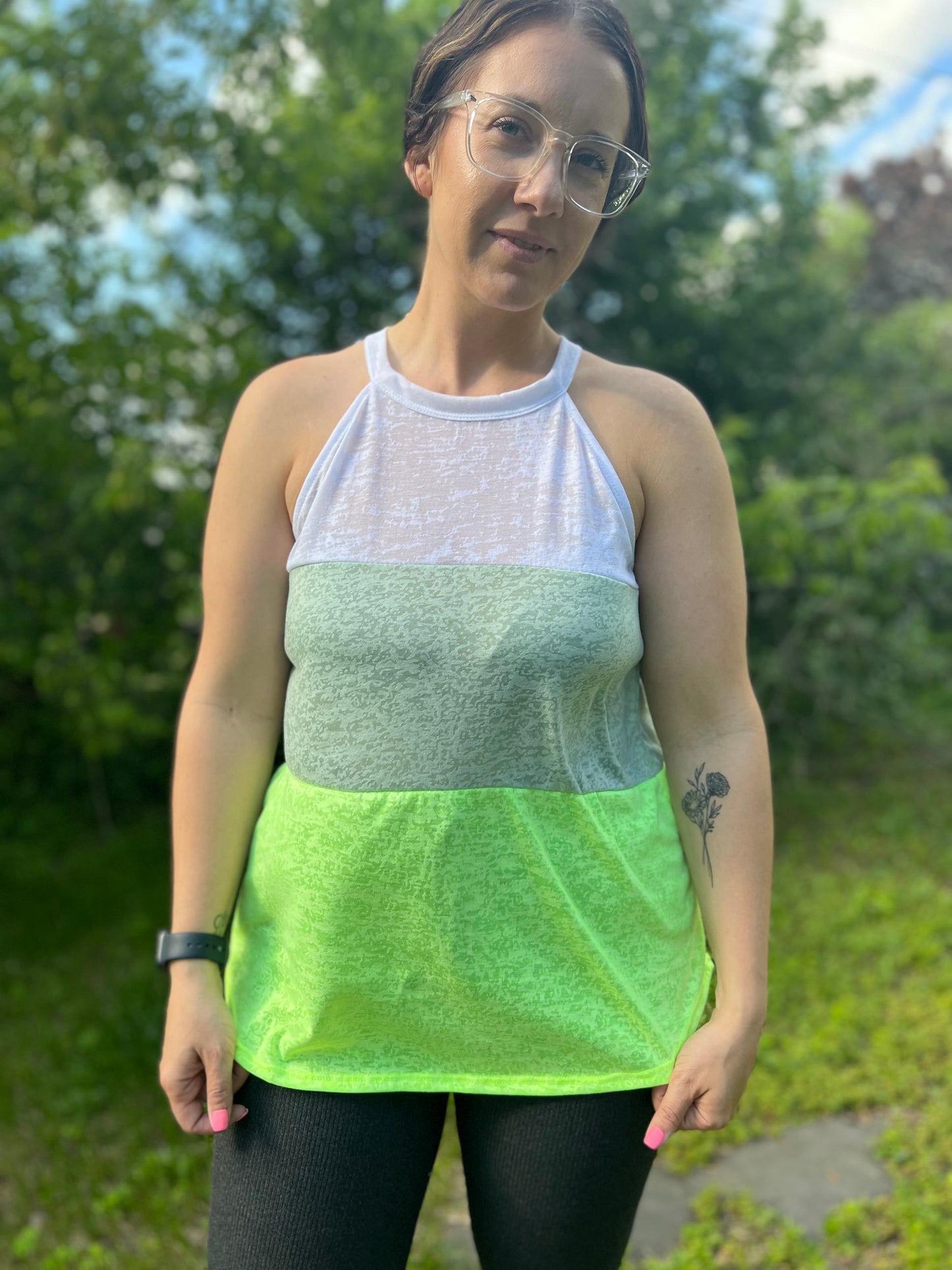 Sage/Neon Green Tank Top