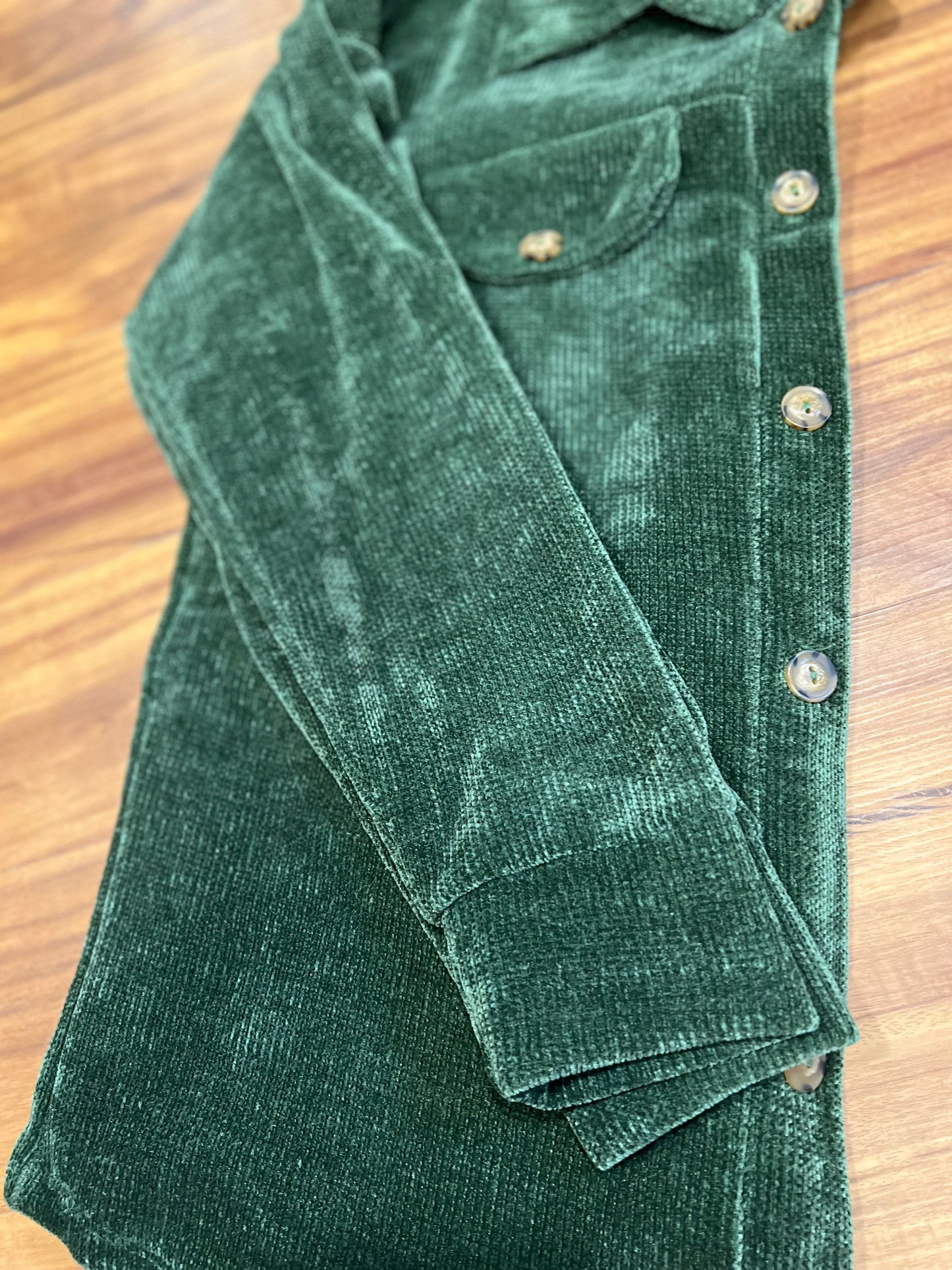 Hunter Green Corduroy Shacket