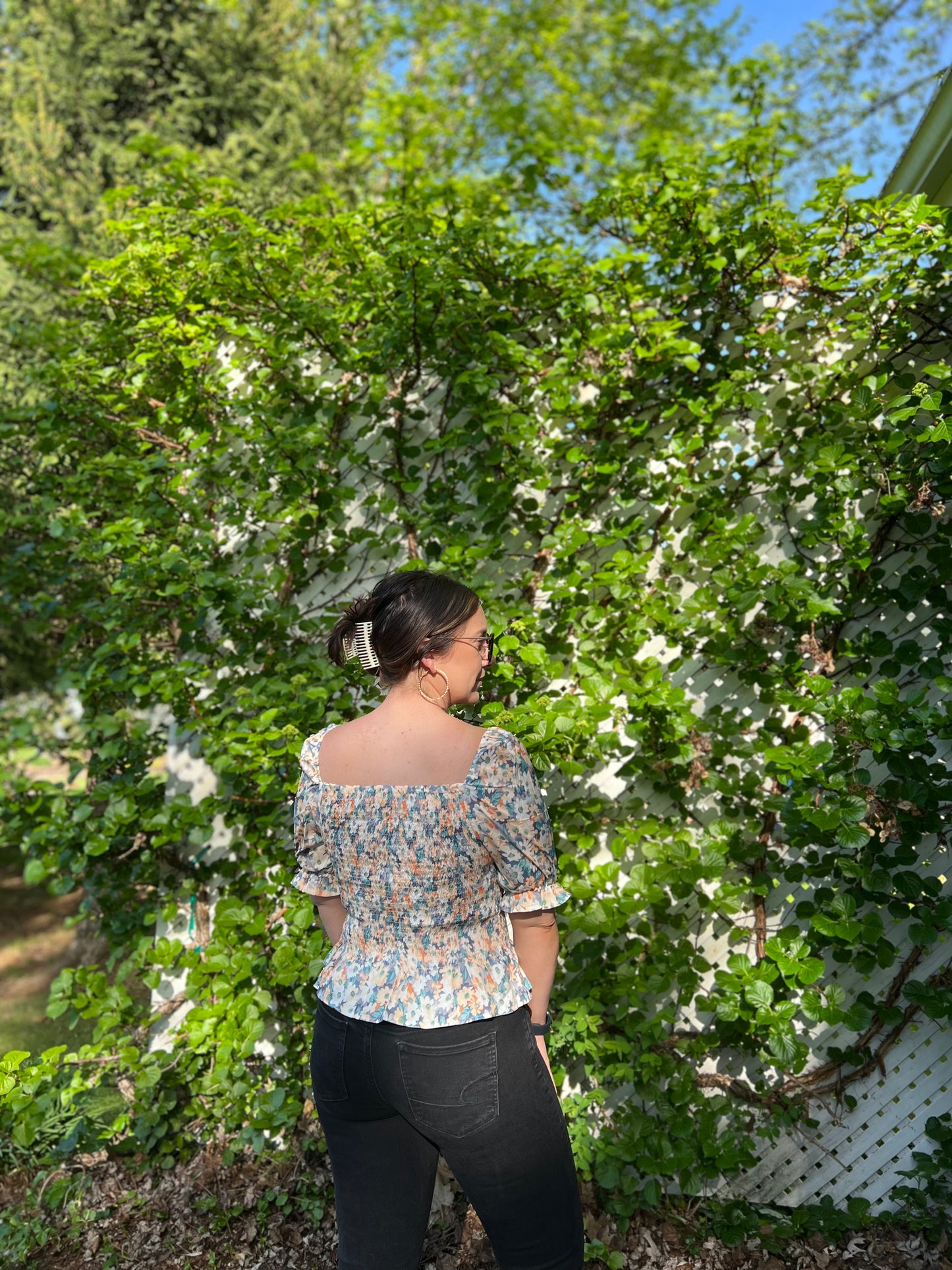 Floral Ruffled Top