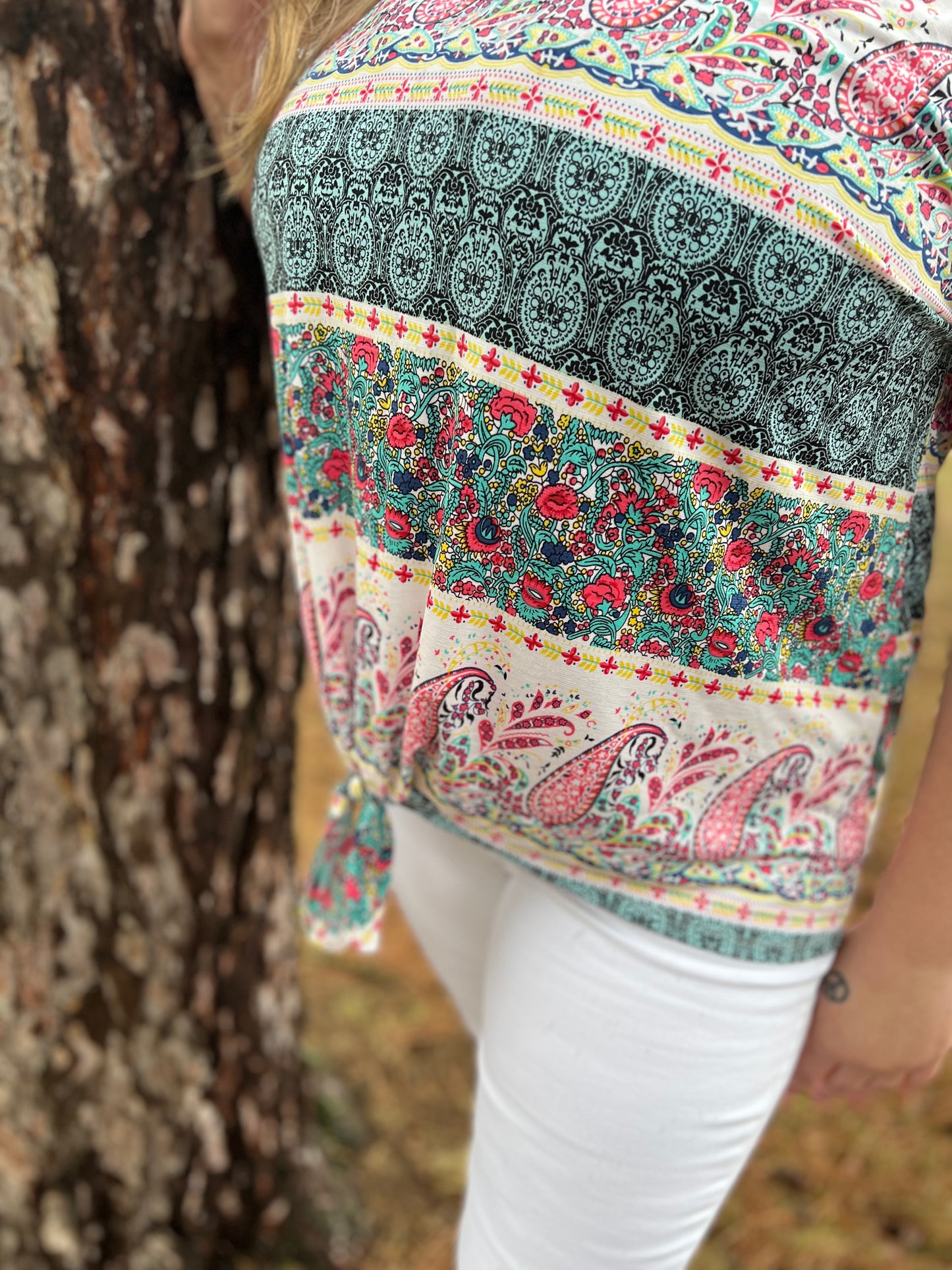 Plus Paisley-Printed Top