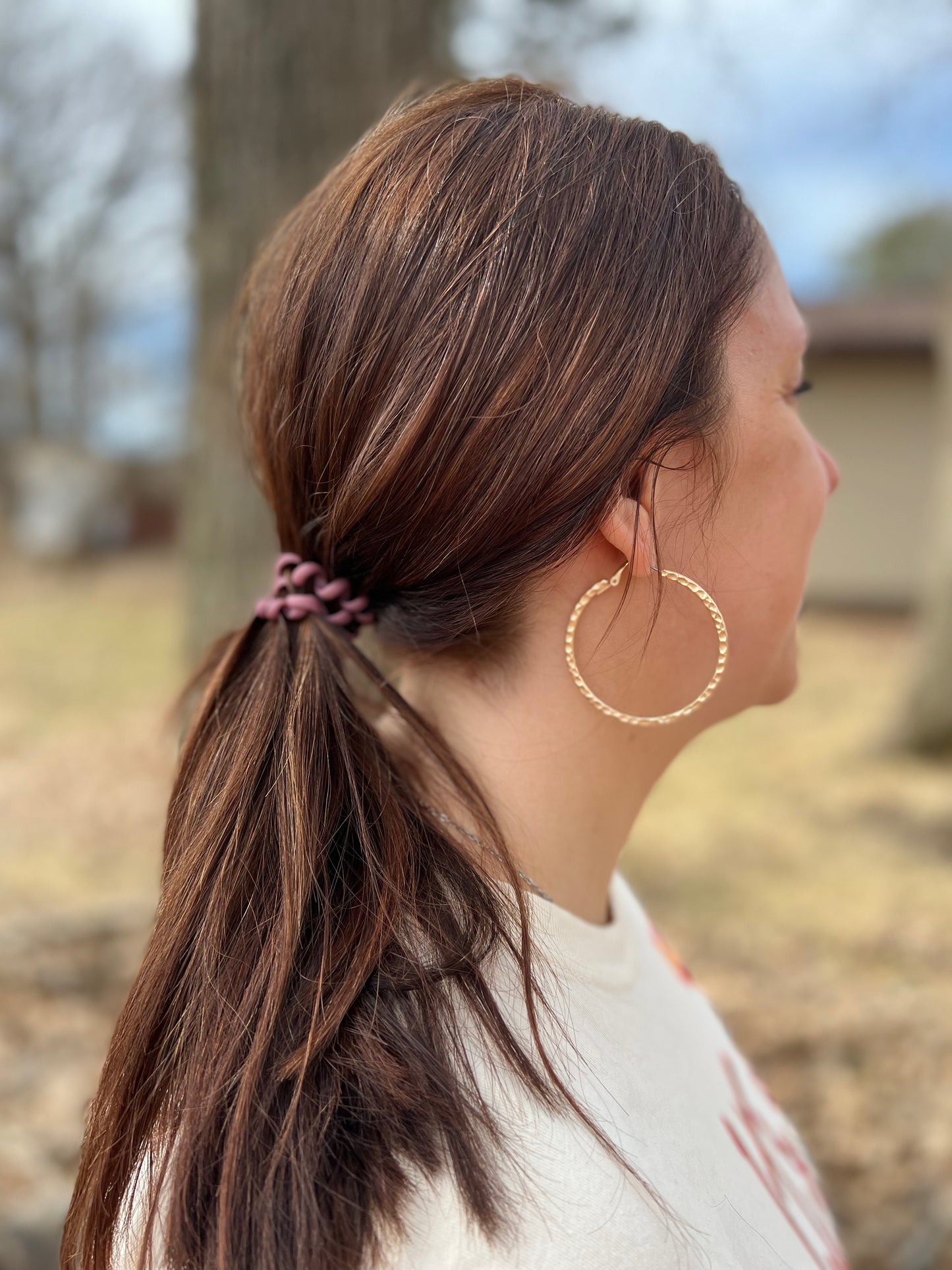 Hammered Hoop Earrings