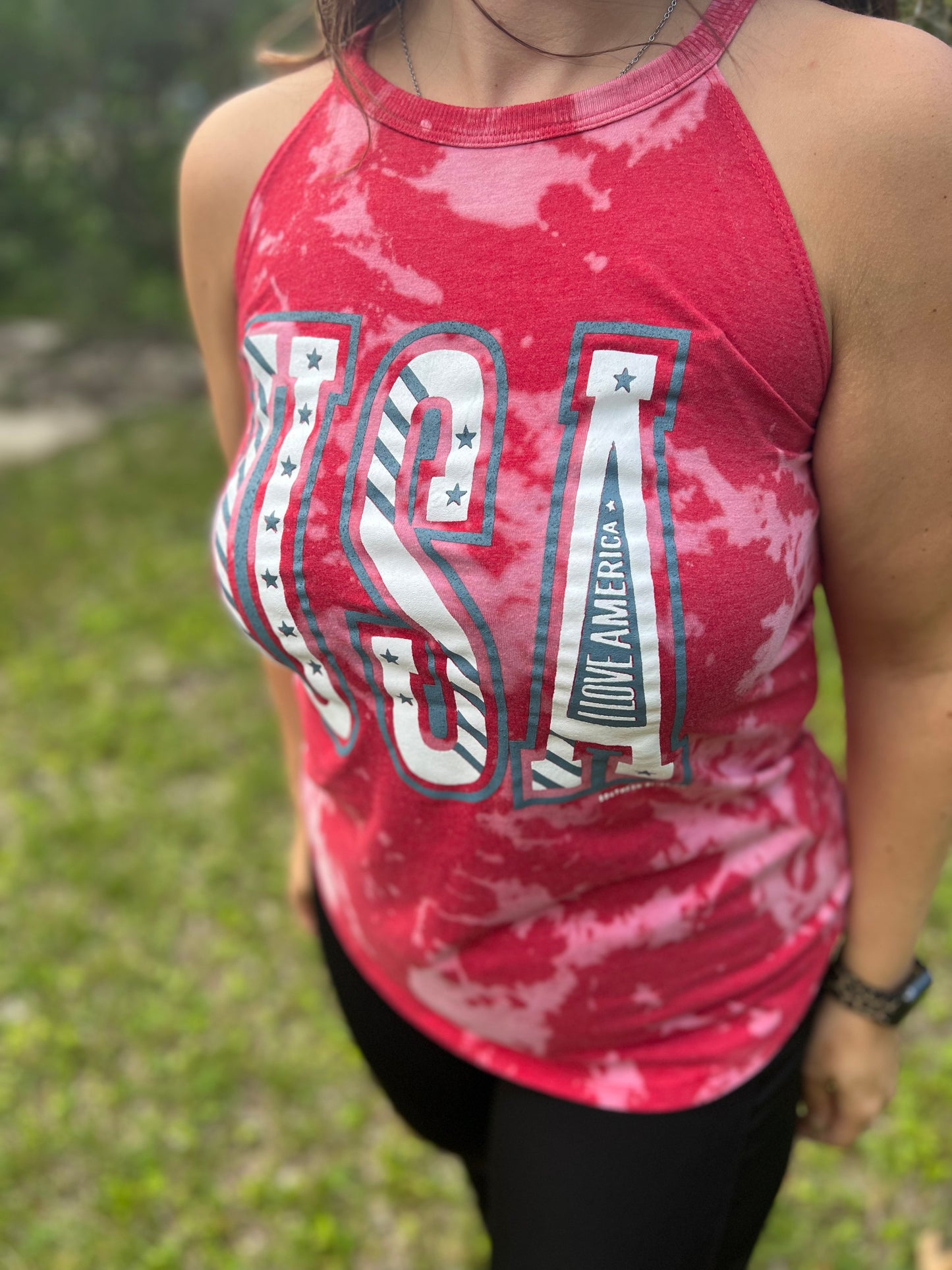 USA Red Bleached Tank